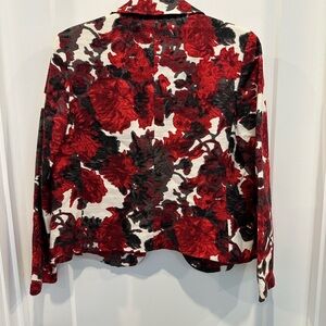 Talbots Floral Red and Black Women's Jacket 10p